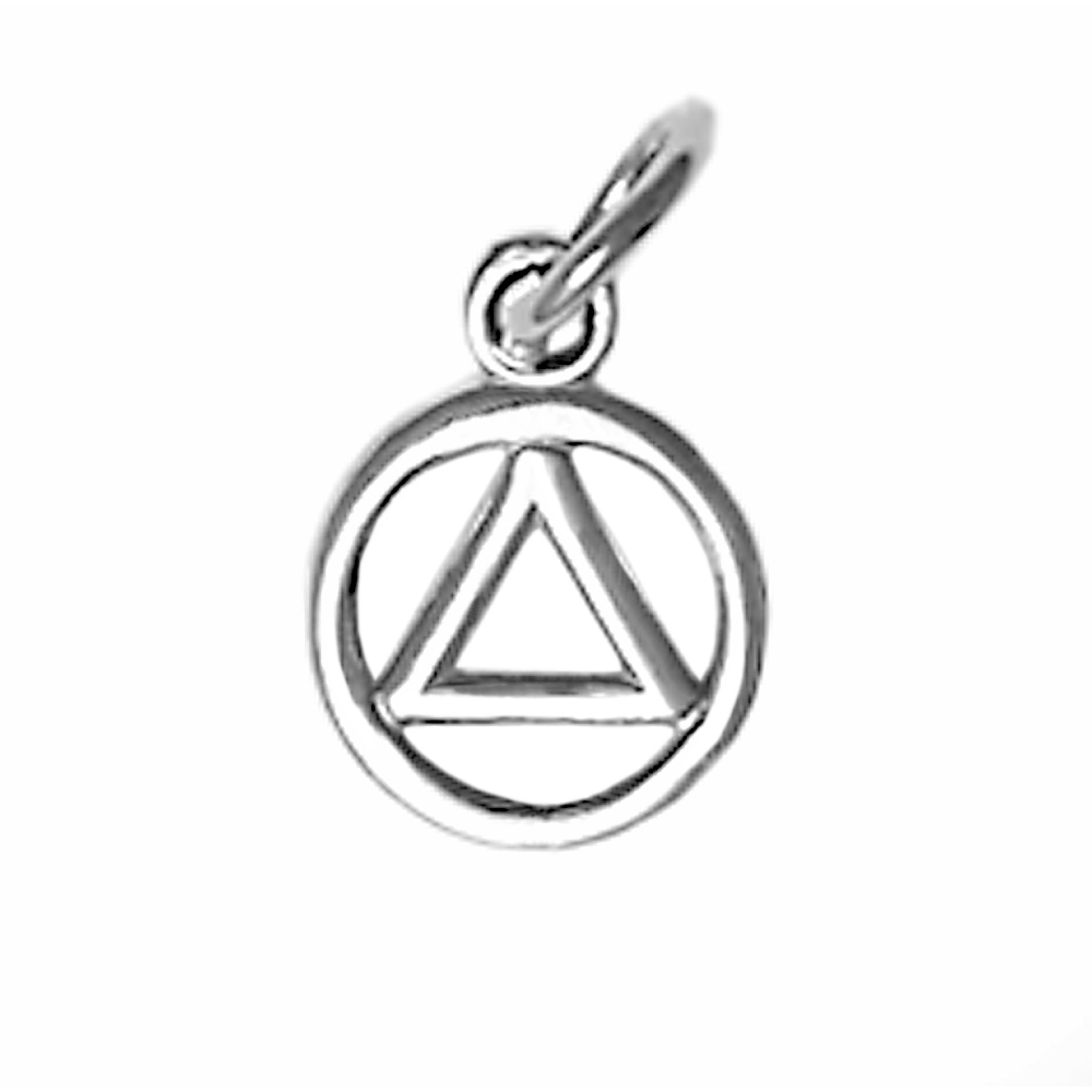 Alcoholics Anonymous Classic Two-Sided Pendant, #49-1 Small Size, Ster. Silver