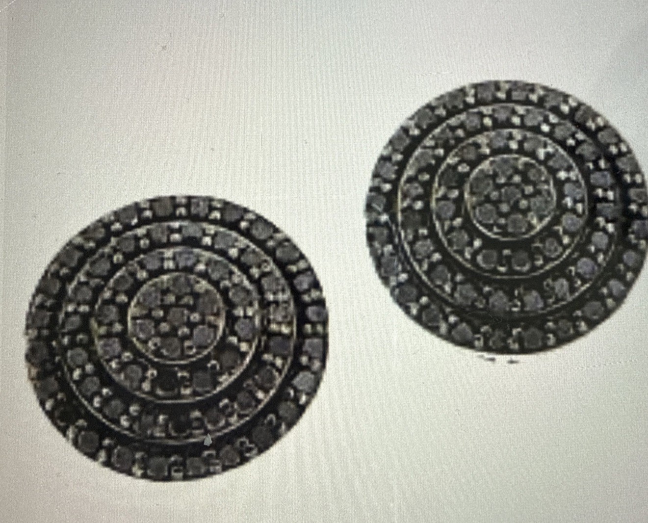 Jewelry Lot Of 10 Pave Black Diamond Sterling Round Earring 1CTW Colleen Lopez