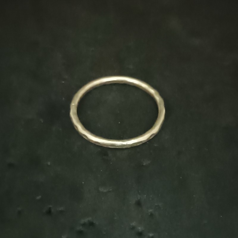 Fine Silver Rings craft Fixed Size Hammered bend band N68R13