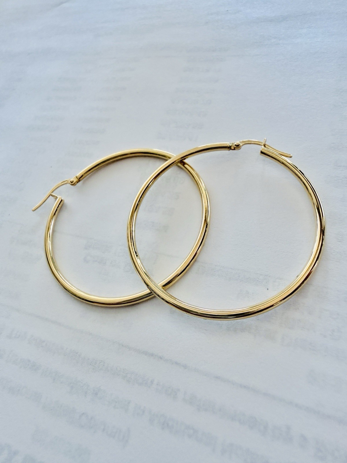 18K Solid Yellow Gold Hardware Hoop Huggies Back Earrings Gift Unisex Men Women