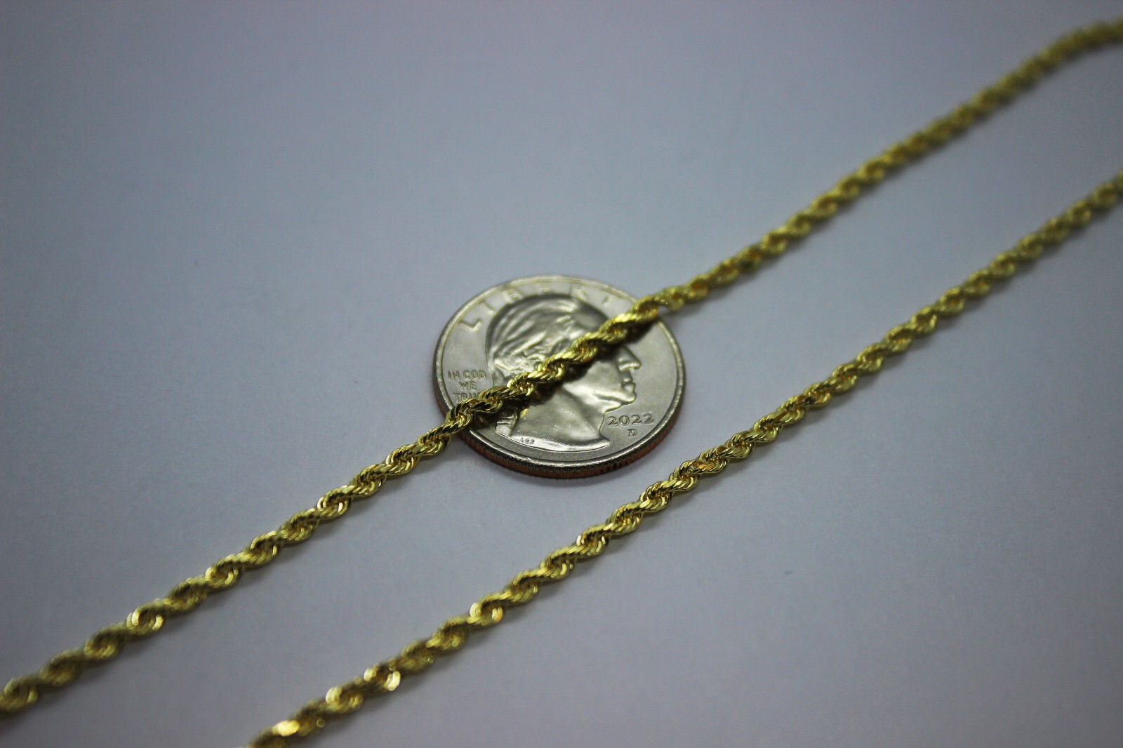 10K Yellow Solid Gold Rope Diamond Cut Chain necklace bracelet 1.5mm-4mm/7″-30″