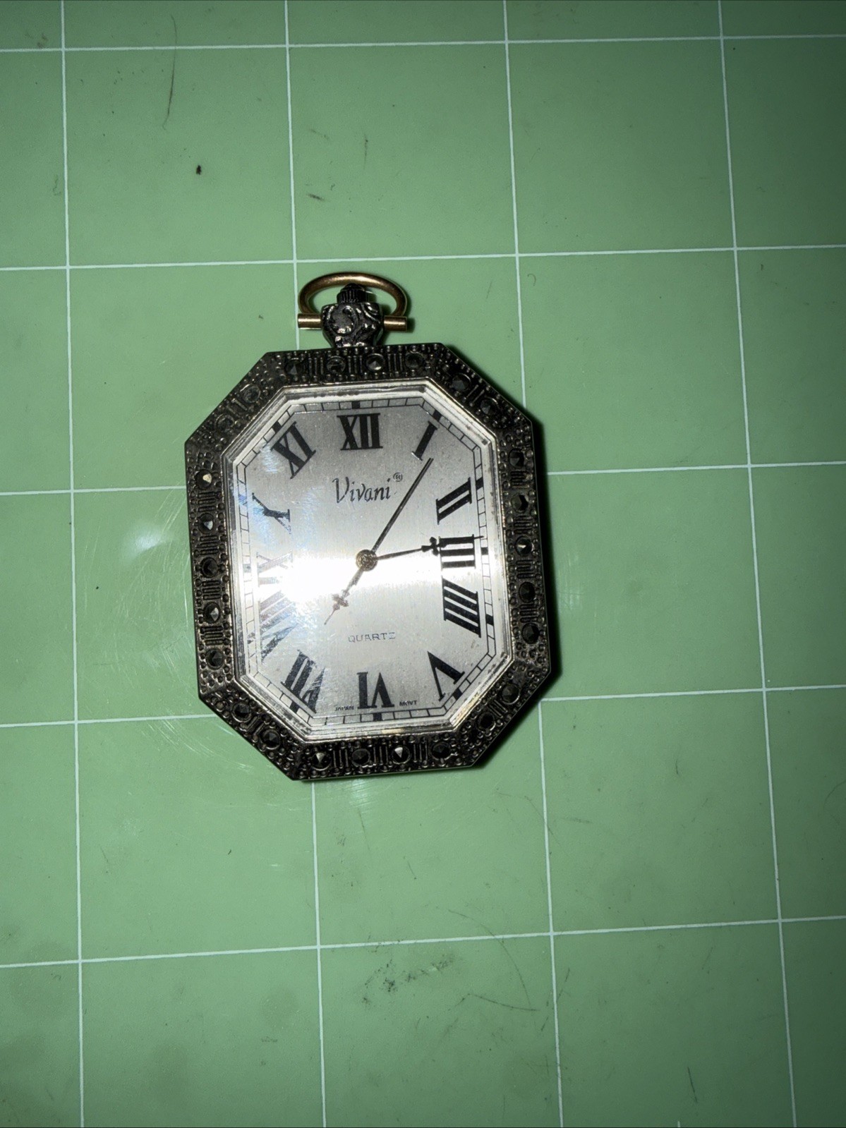 Vivian Watch Pendant Silver Working! New Battery Missing Chain As Is