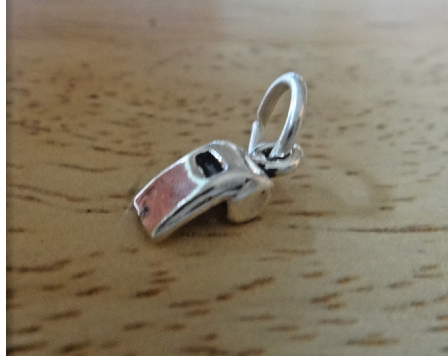 5x11mm TINY Sport Coach Referee Whistle Sterling Silver Charm