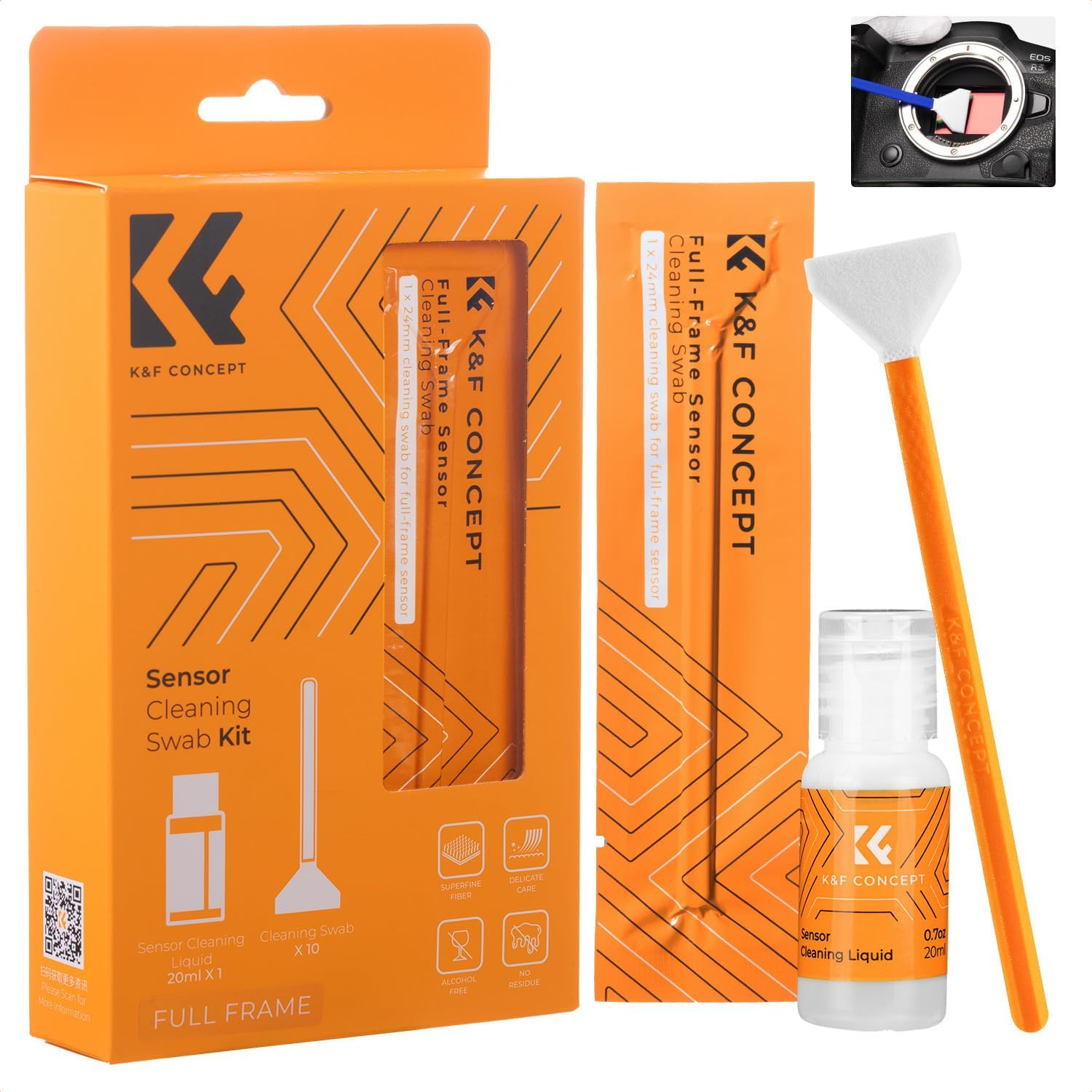 24Mm Full Frame Sensor Cleaning Swab*10 + 20Ml Sensor Cleaner, DSLR SLR Digital