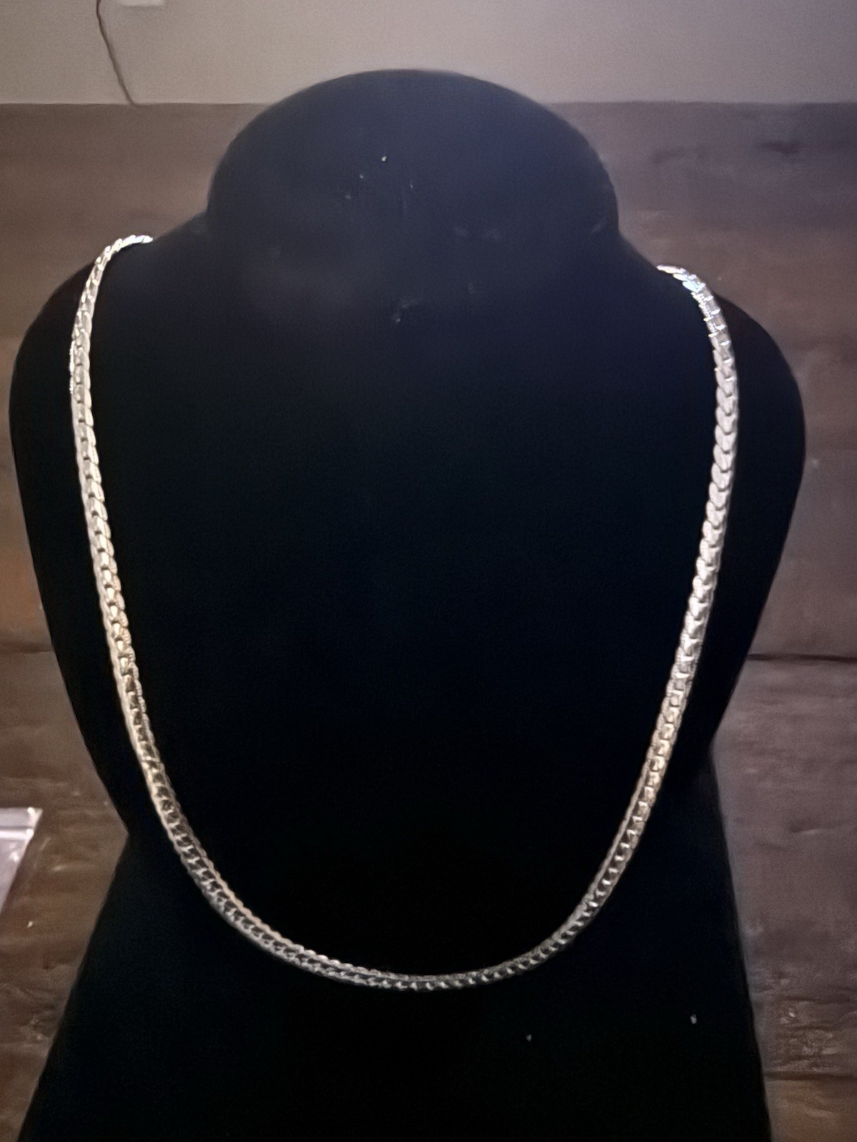 925 Sterling Silver Curb Link Chain Necklace, Lobster Clasp, Signed, No Stone