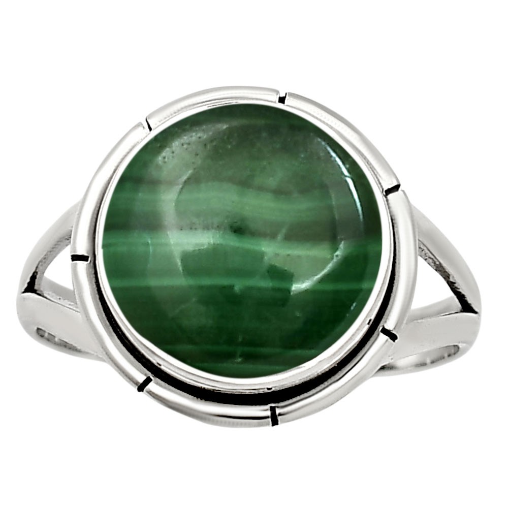 Natural Malachite Eye – Congo 925 Sterling Silver Ring s.8 Jewelry R-1012