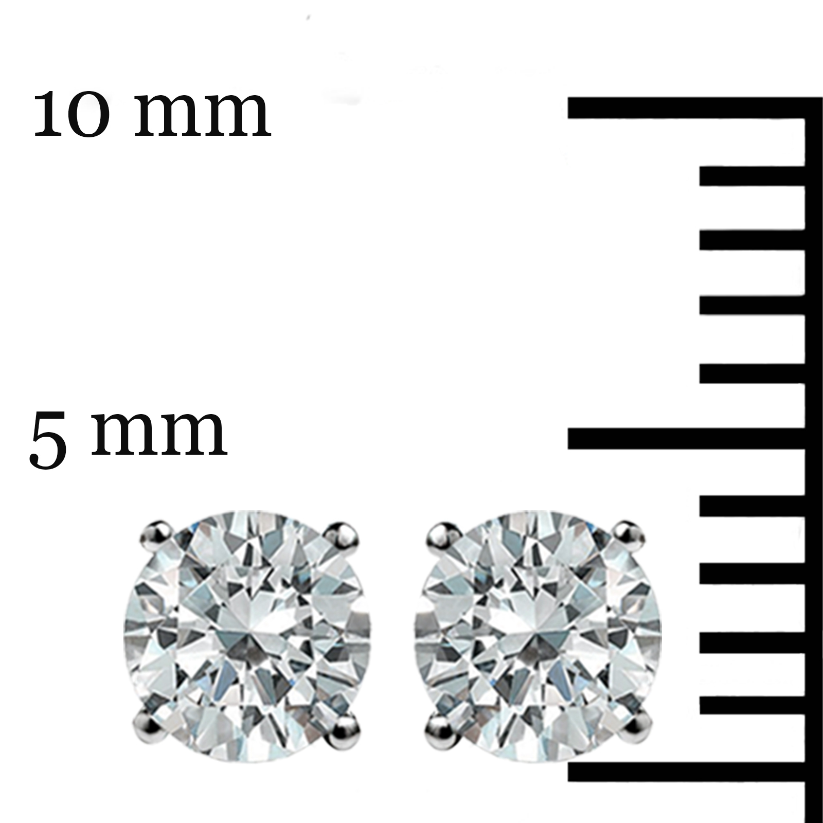 .50 Ct Round Cut GRA Moissanite Studs Earrings 14k White Gold Screw Back Gift
