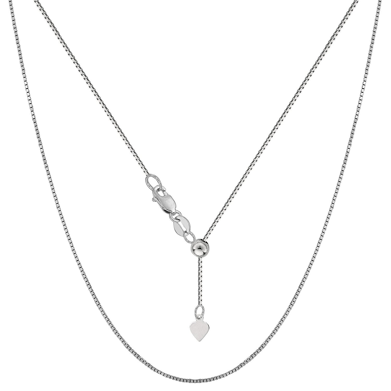 Italian 925 Sterling Silver 1mm Box Adjustable Bolo 14-24 Inch Chain Necklace