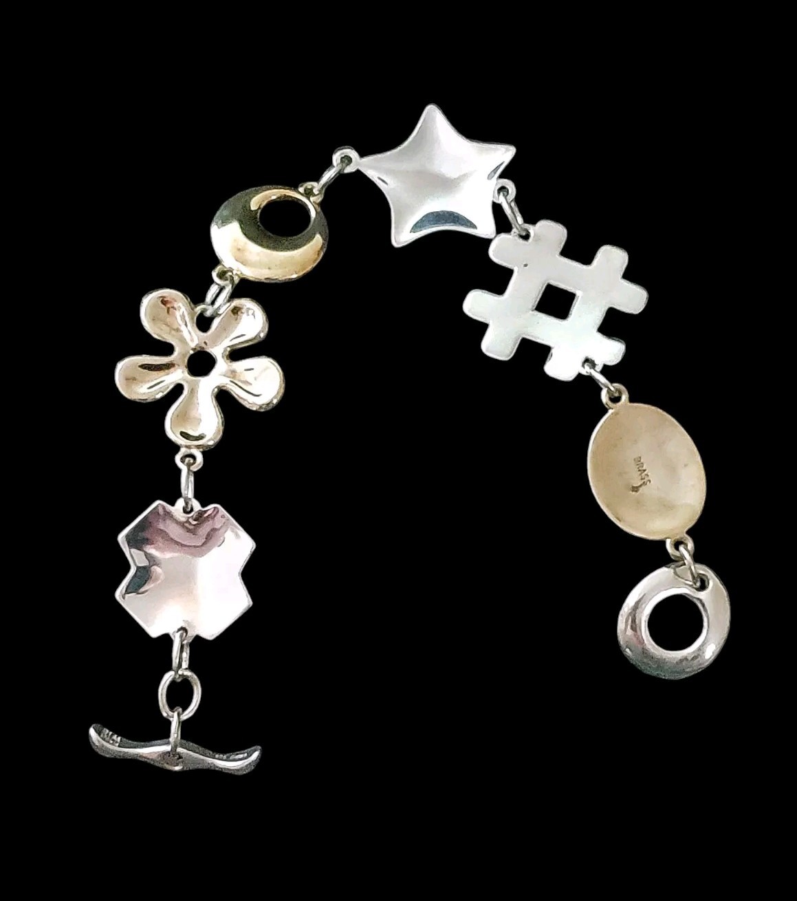 7.5″ x 26.5mm RLM STUDIOS Solid Sterling Silver & Mixed Metals Bracelet. NWOT!