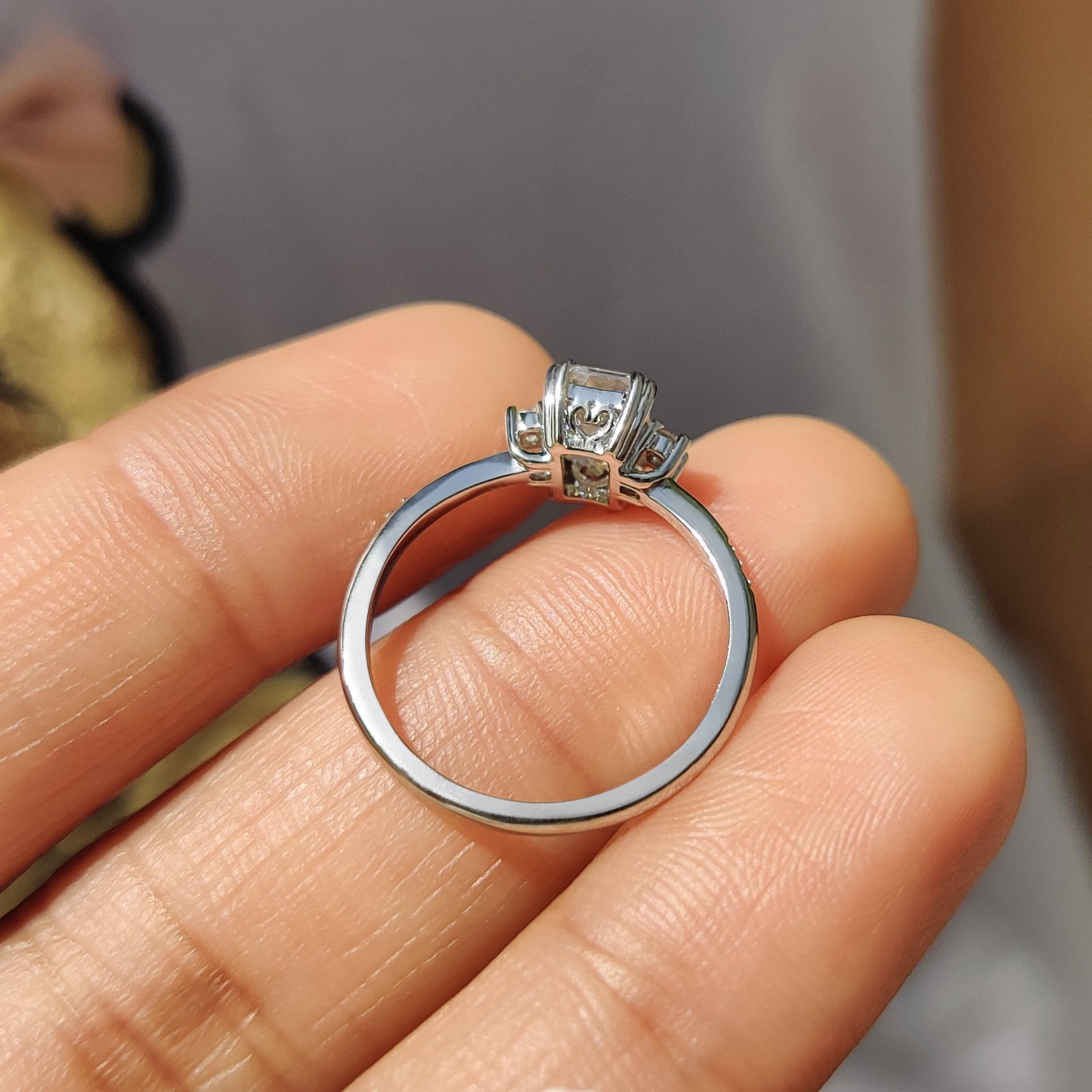 Luxury 3.10Ct Emerald Lab Grown Diamond Engagement Ring Solid 14K White Gold VS1