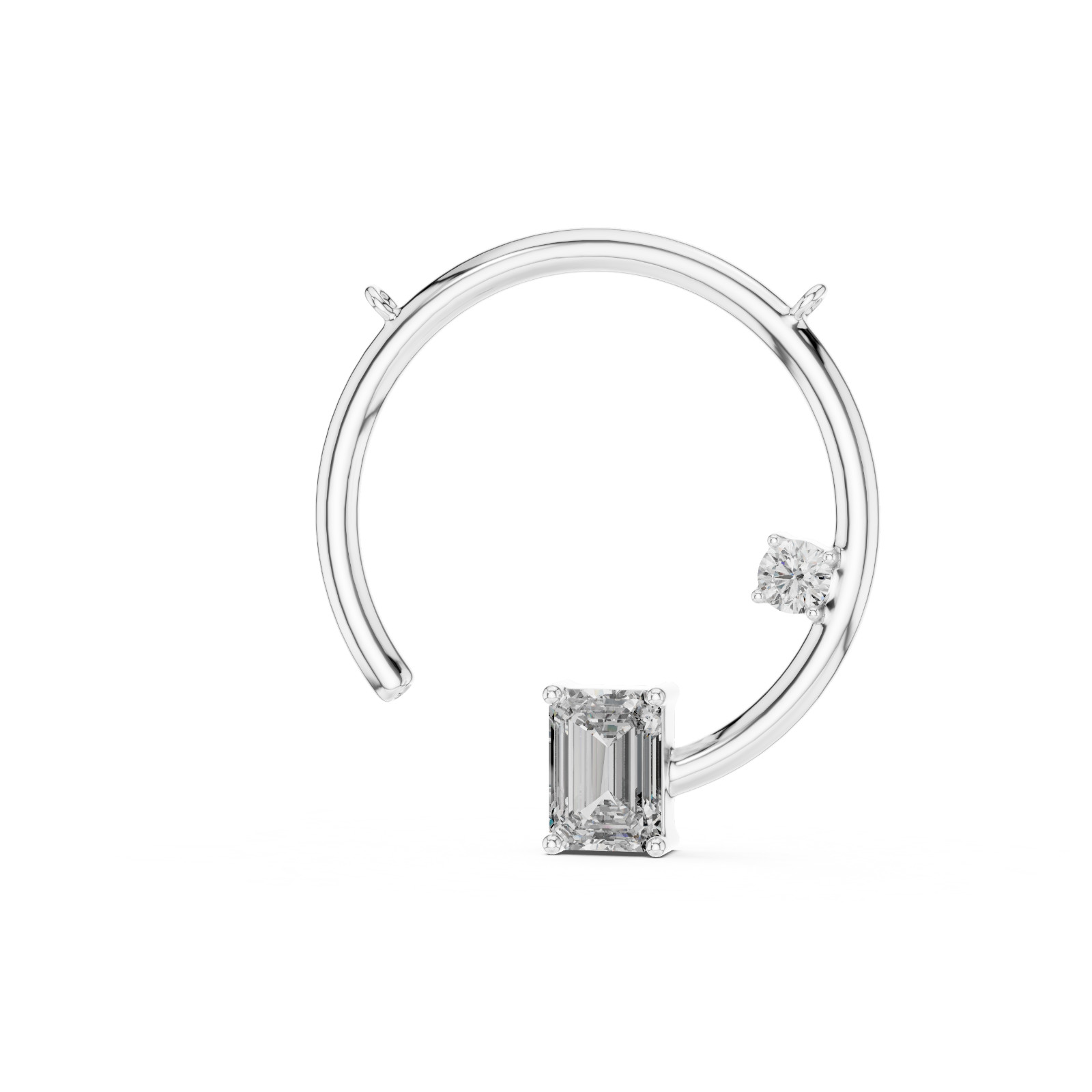 Lab Grown Diamond half circle Pendent Women | 1 Carat Solitaire Diamond Pendant
