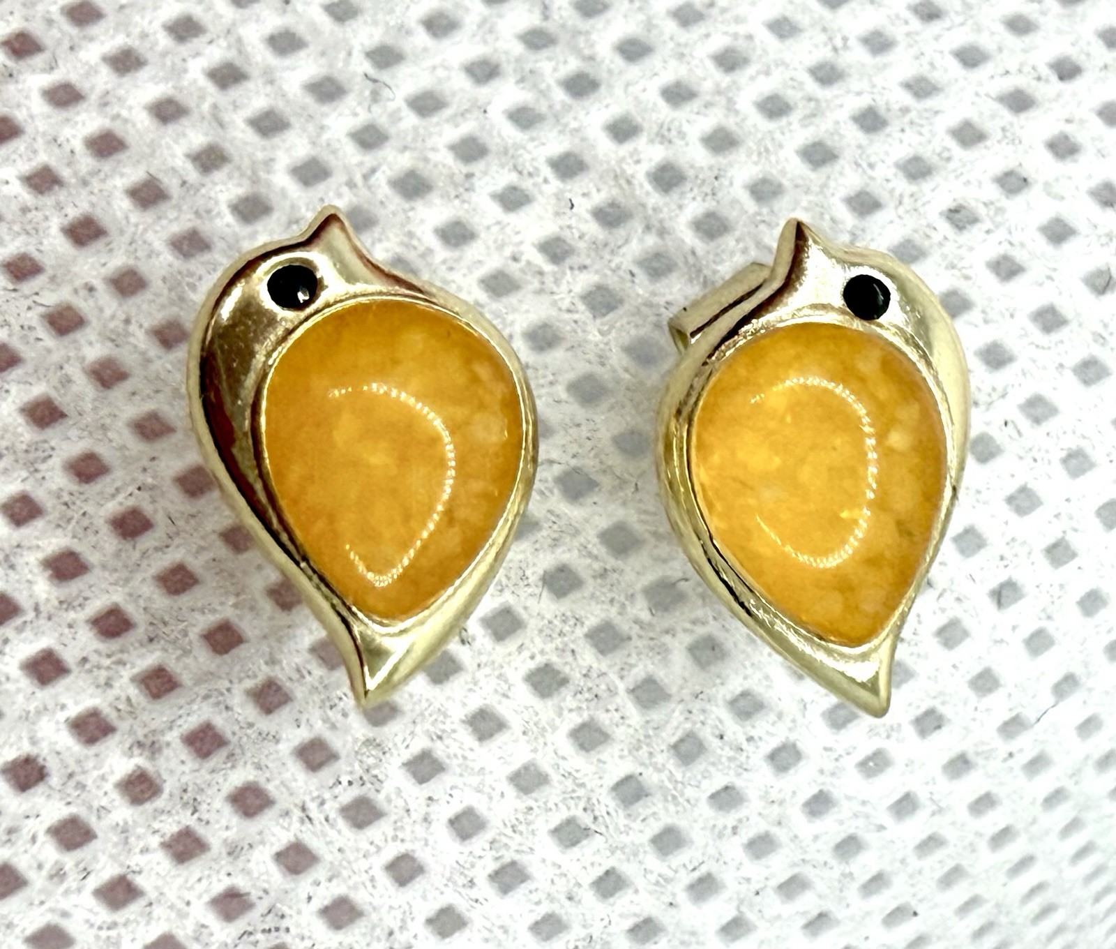 Opal Stud Gold Over Sterling Silver Earrings Teardrop Bird