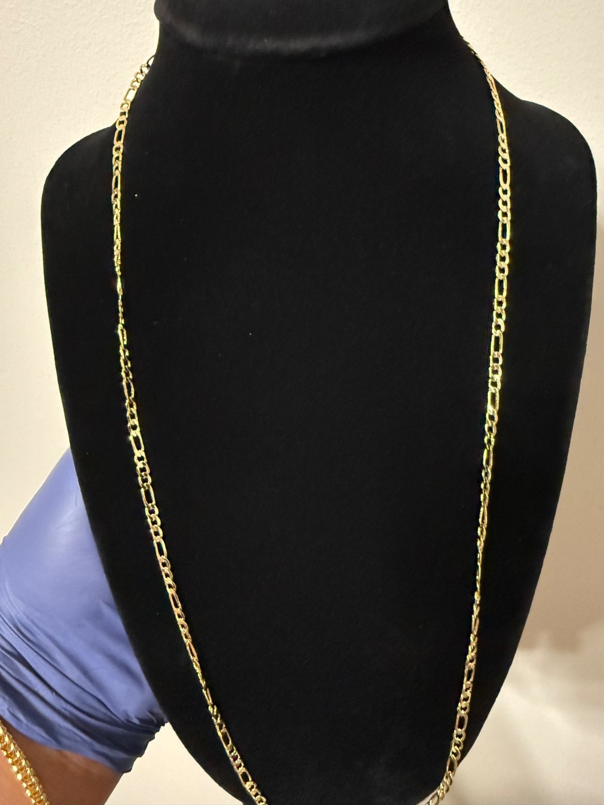 figaro chain necklace gold filled 14k stamped 20 inch 3mm great quality