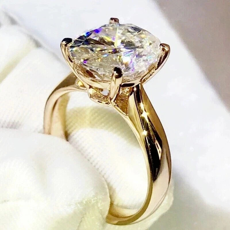 2Ct Round Cut Lab-Created Diamond Women’s Engagement Ring 14K Yellow Gold Plated