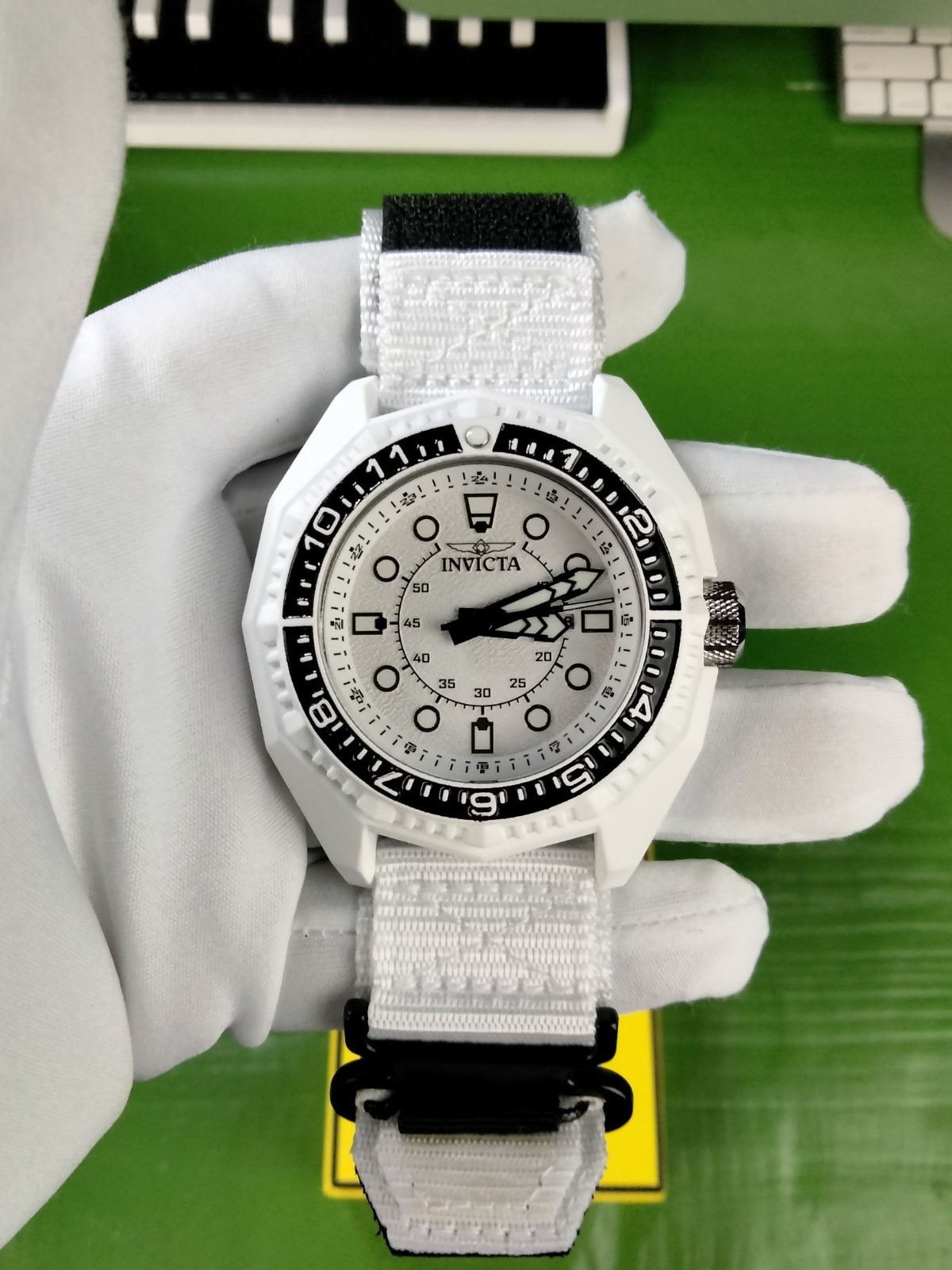Invicta Akula Oversized 55 mm Aqua Plated Black & White Cartoon Dive Watch Men