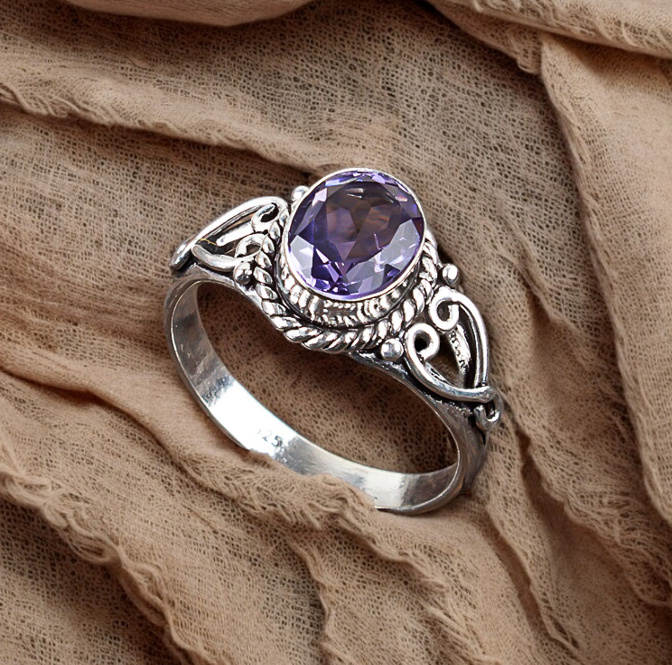Iolite Gemstone 925 Sterling Silver Ring Handmade Jewelry Ring For Gift