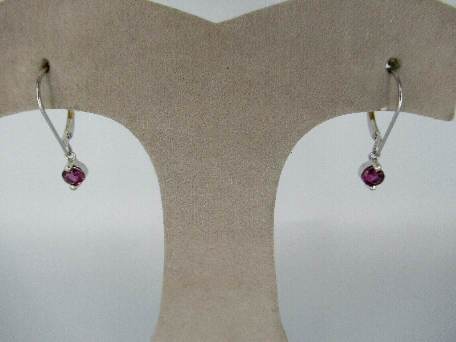 14kt White Gold 4mm Genuine Ruby Earrings