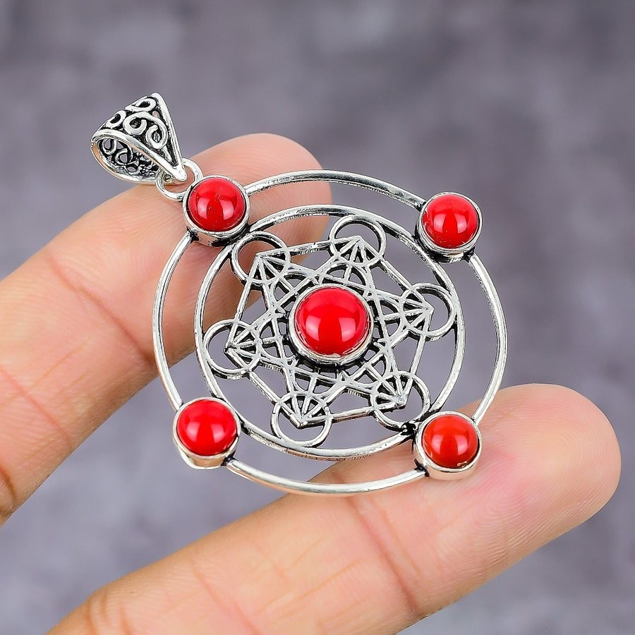 Multi Gemstone Handmade 925 Sterling Silver Gift Jewelry Round Pendant Variation