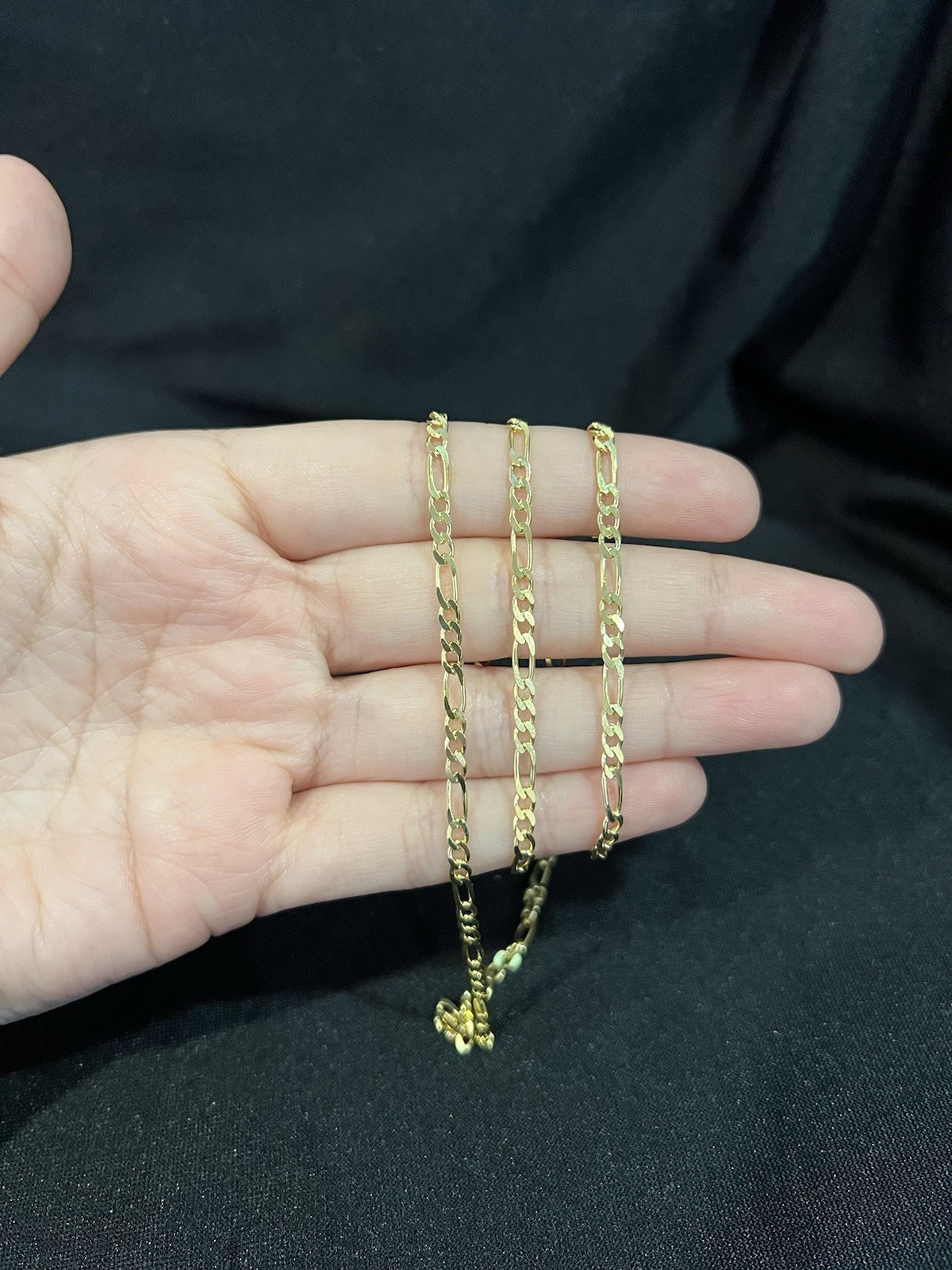 925 Sterling Silver Men Boys Girls Women Gold Tone Figaro Chain Necklace 24″