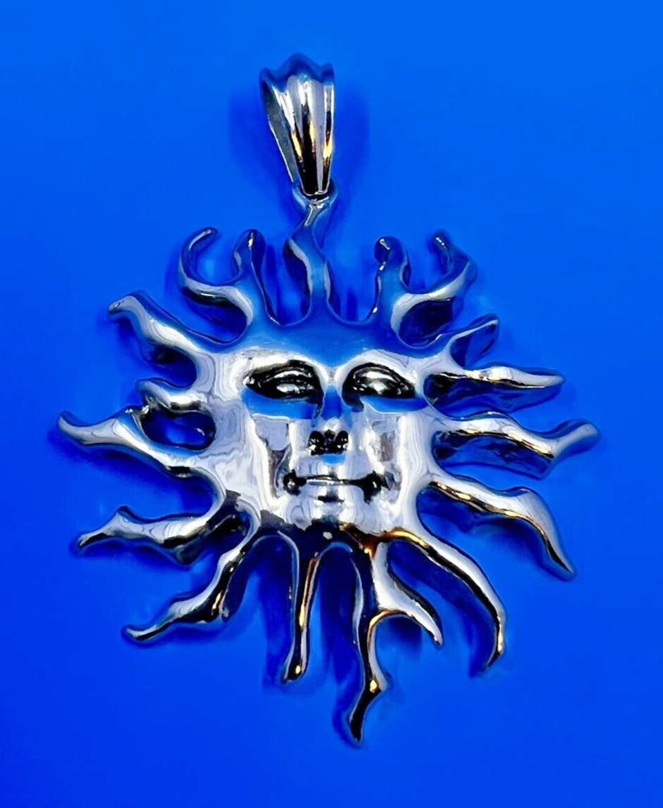 Heavy Bold Sunburst Medallion 316L Stainless Steel | Biker Rocker Rapper