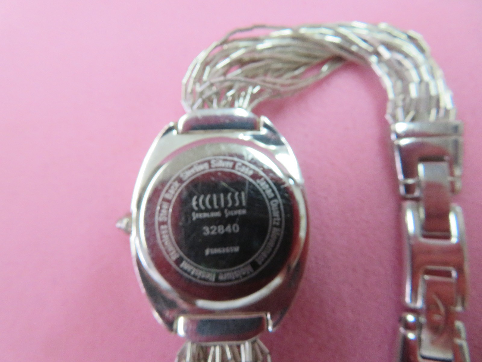 Ecclissi Sterling Silver Oval Case MOP Ladies Watch w/Silver Liquid Band