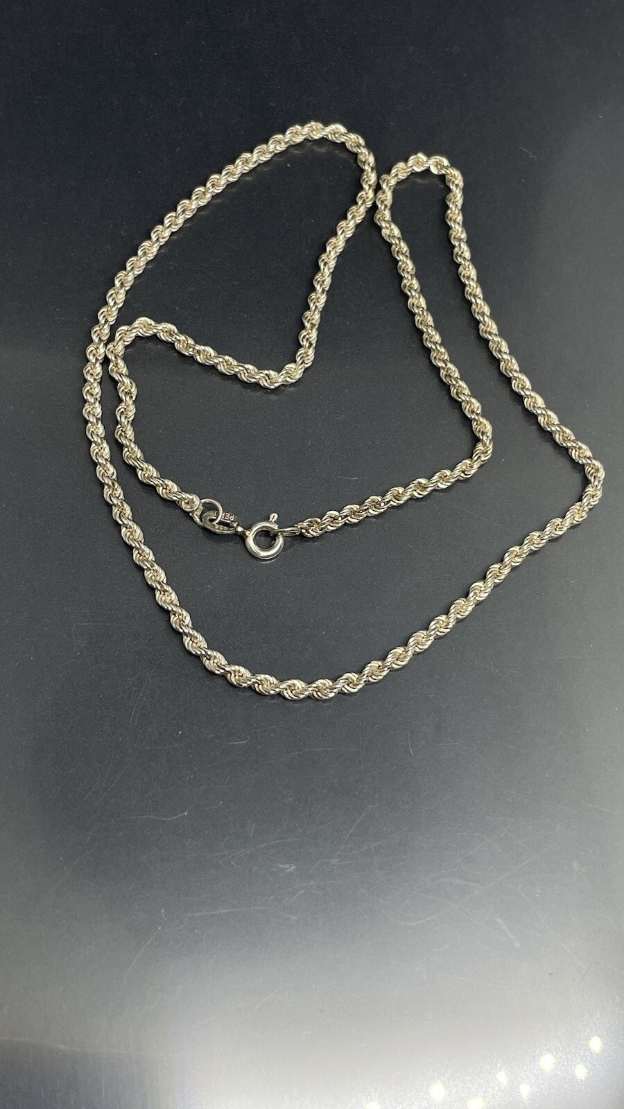 Sterling Silver 925 Peru Rope Twisted 16” Chocker Collar Casual Career Chain