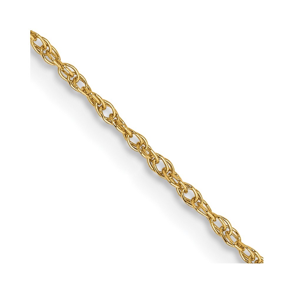 14k Yellow Gold 14 inch .8mm Light Baby Rope with Spring ring Clasp Chain