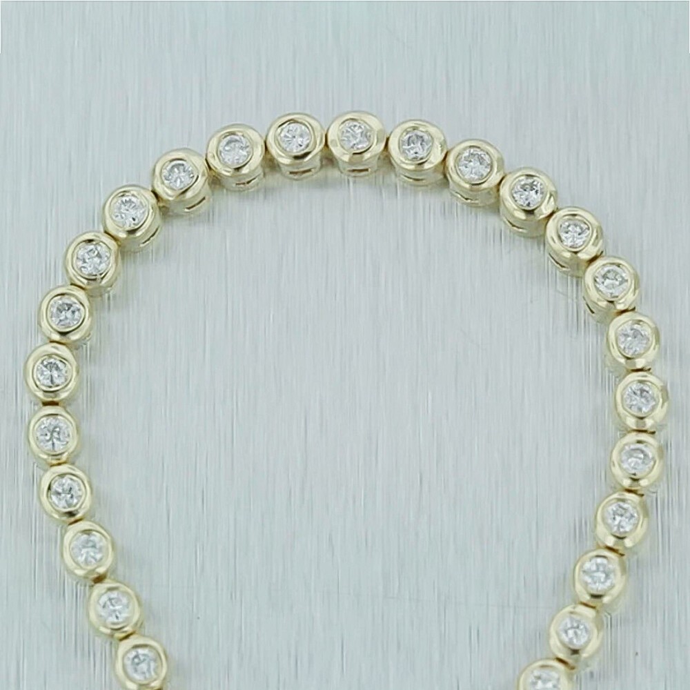 Round Cut Certified Emerald & Diamond Tennis Charm Gift Bracelet 14k Gold