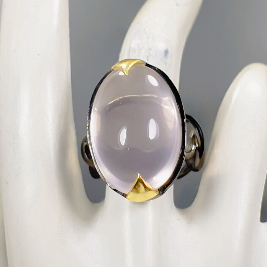 Natural  Not Enhanced Rose Quartz Ring 925 Sterling Silver Size 8.5 /B-R1058