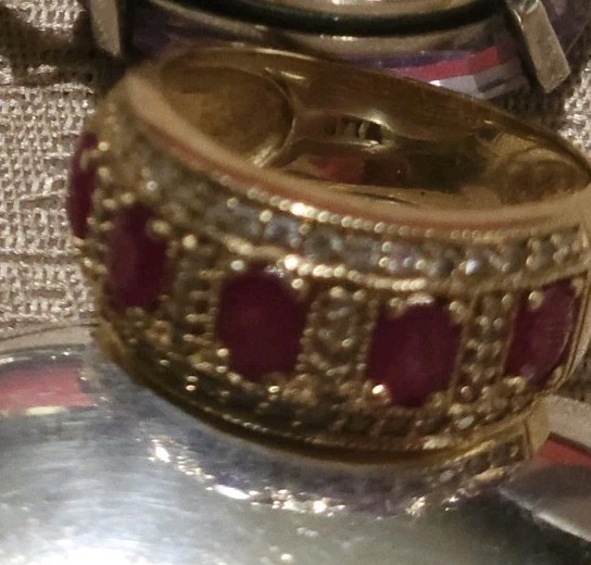 Oval Natural Ruby Diamond Ring 14K Yellow Gold Sz 6