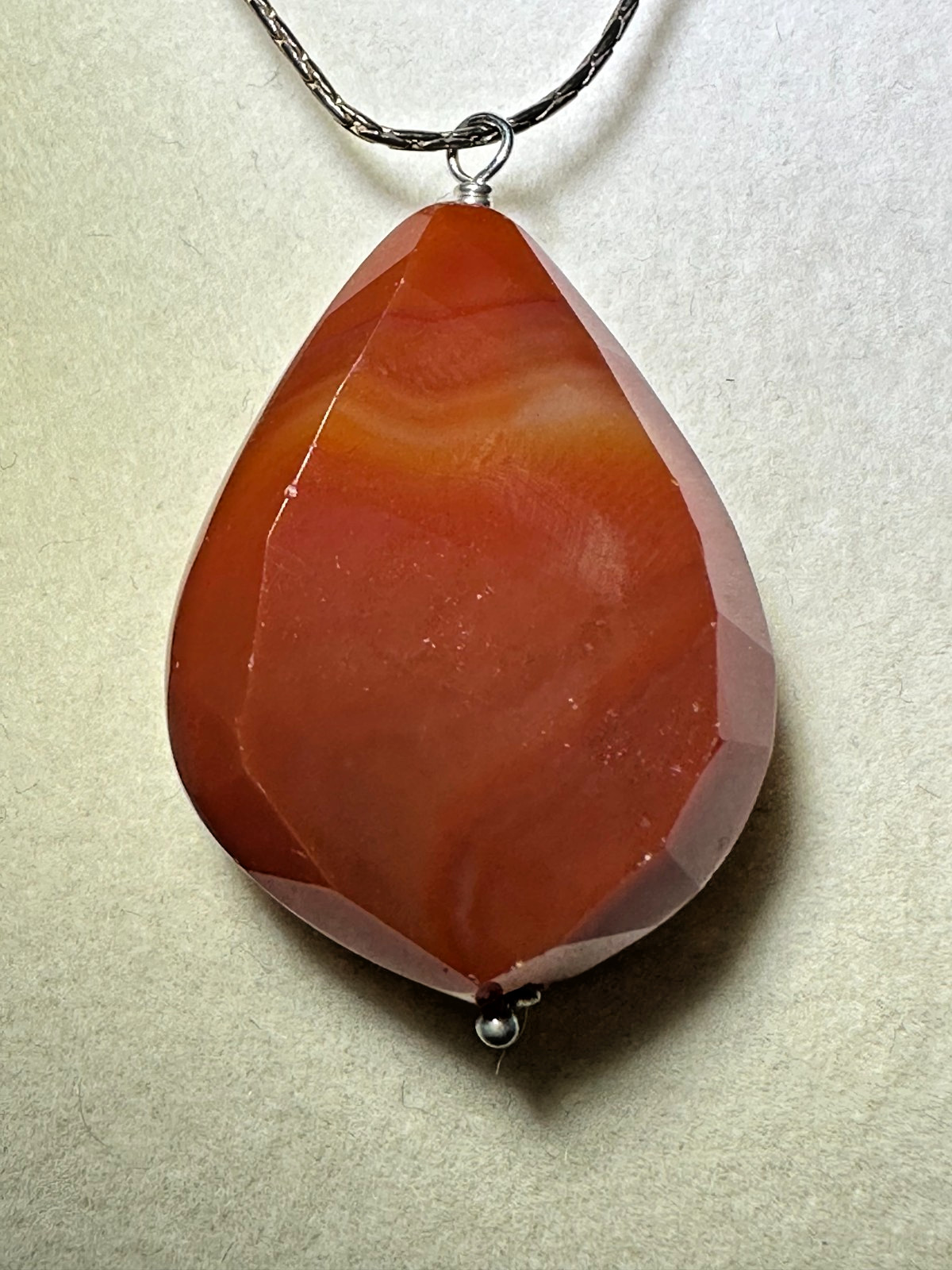 925 Sterling Silver chain with Gemstone Pendant. Chain L-18 inches.