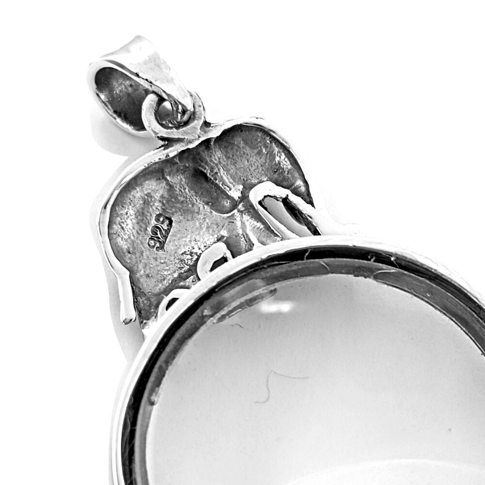 Elephant Magnifying Glass Loop Pendant Sterling Silver 925 Collectible Gifts