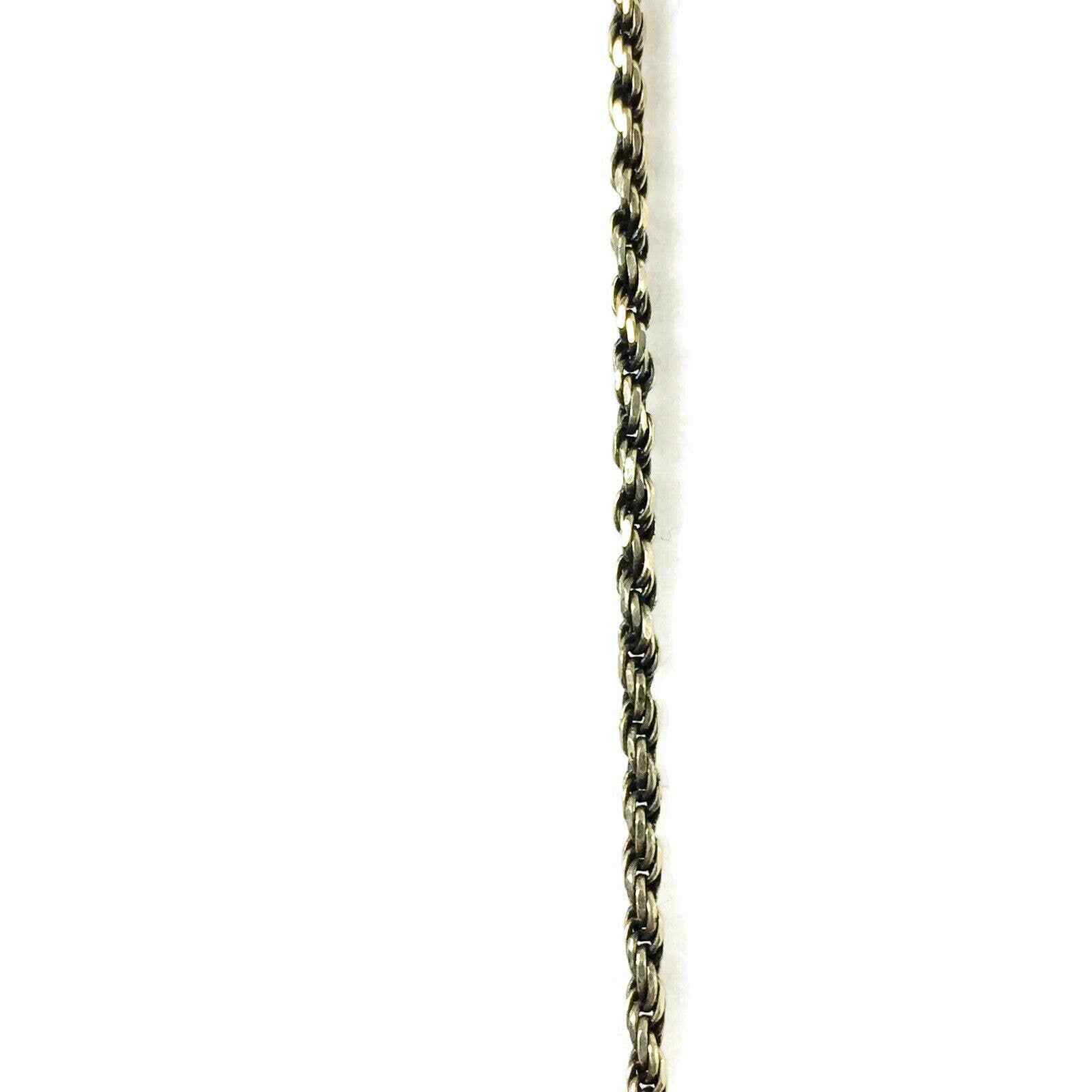 Necklace Marked 925 Italy Rope Chain Estate Jewelry Goldtone Black Gift