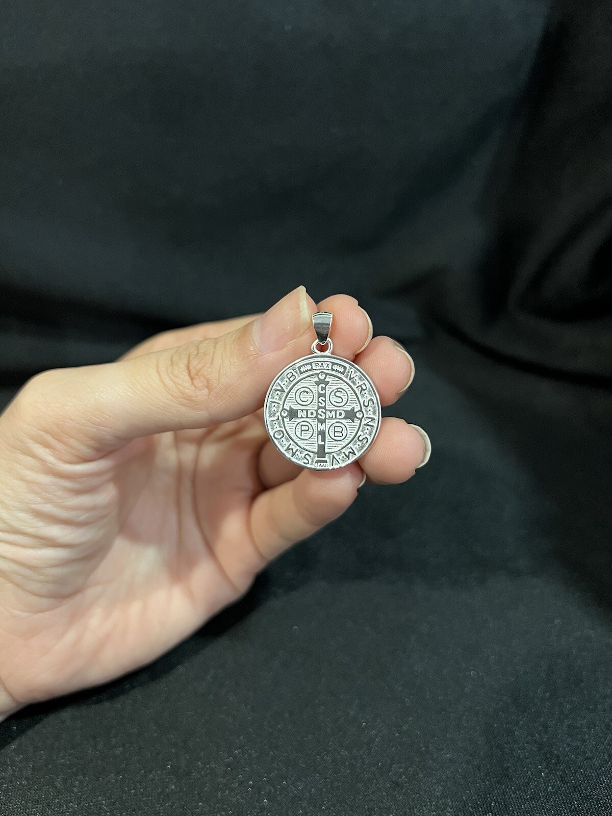 925 Sterling Silver Men Women St Benedict San Benito Protection Medal Pendant