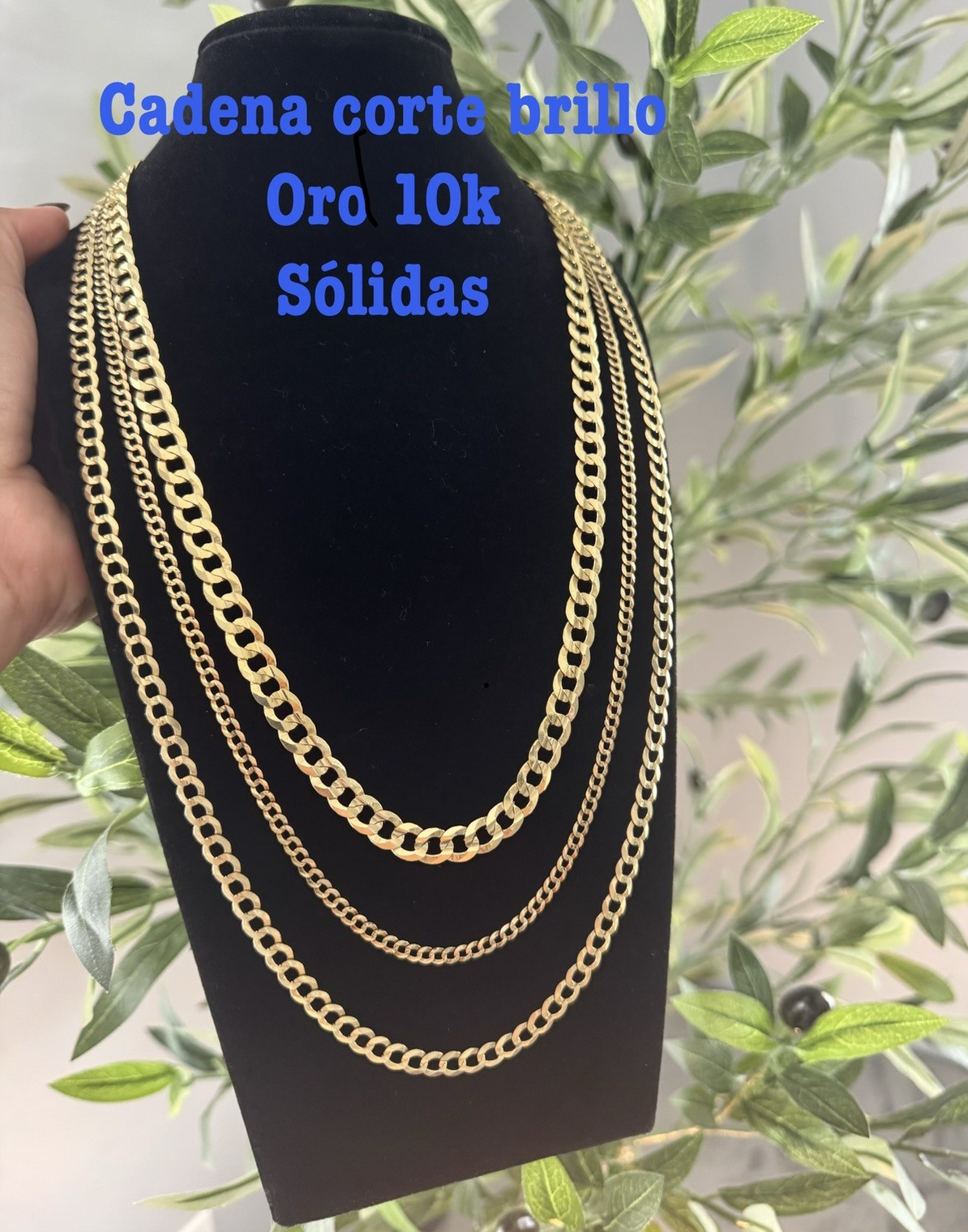 10k Yellow Gold glitter cut chains different sizes and different prices write fo
