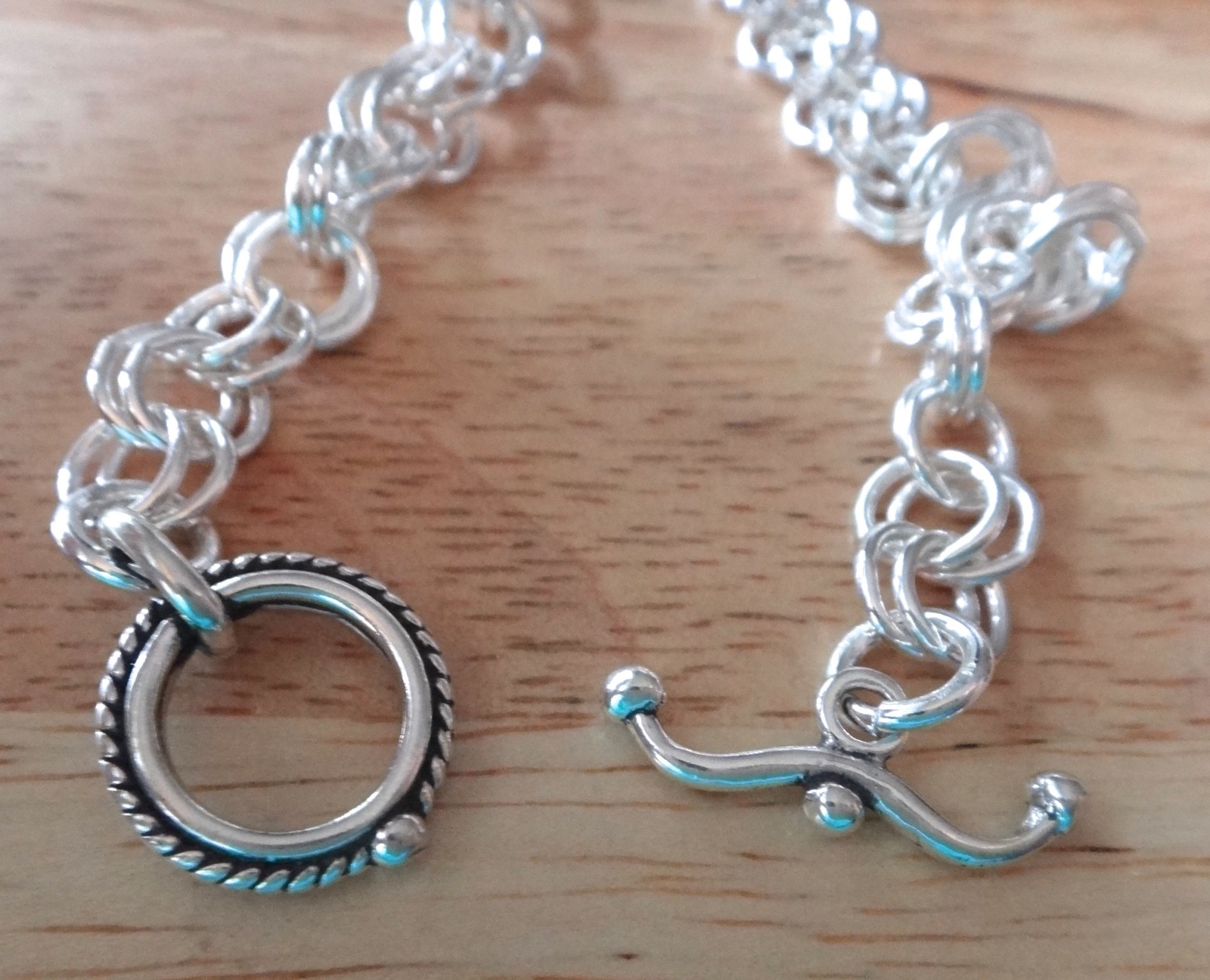 6″ Double Rolo 7mm Link Sm Adult 11g Sterling Silver Charm Bracelet toggle clasp