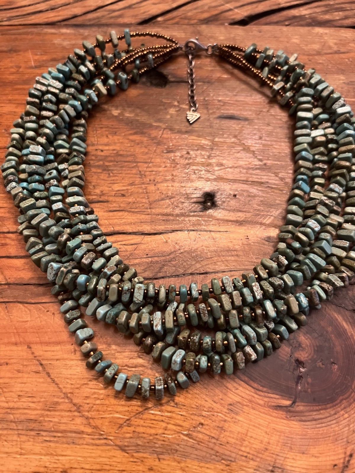 Signed SILPADA Sterling Silver Turquoise Colors Howlite 6 Strand necklace