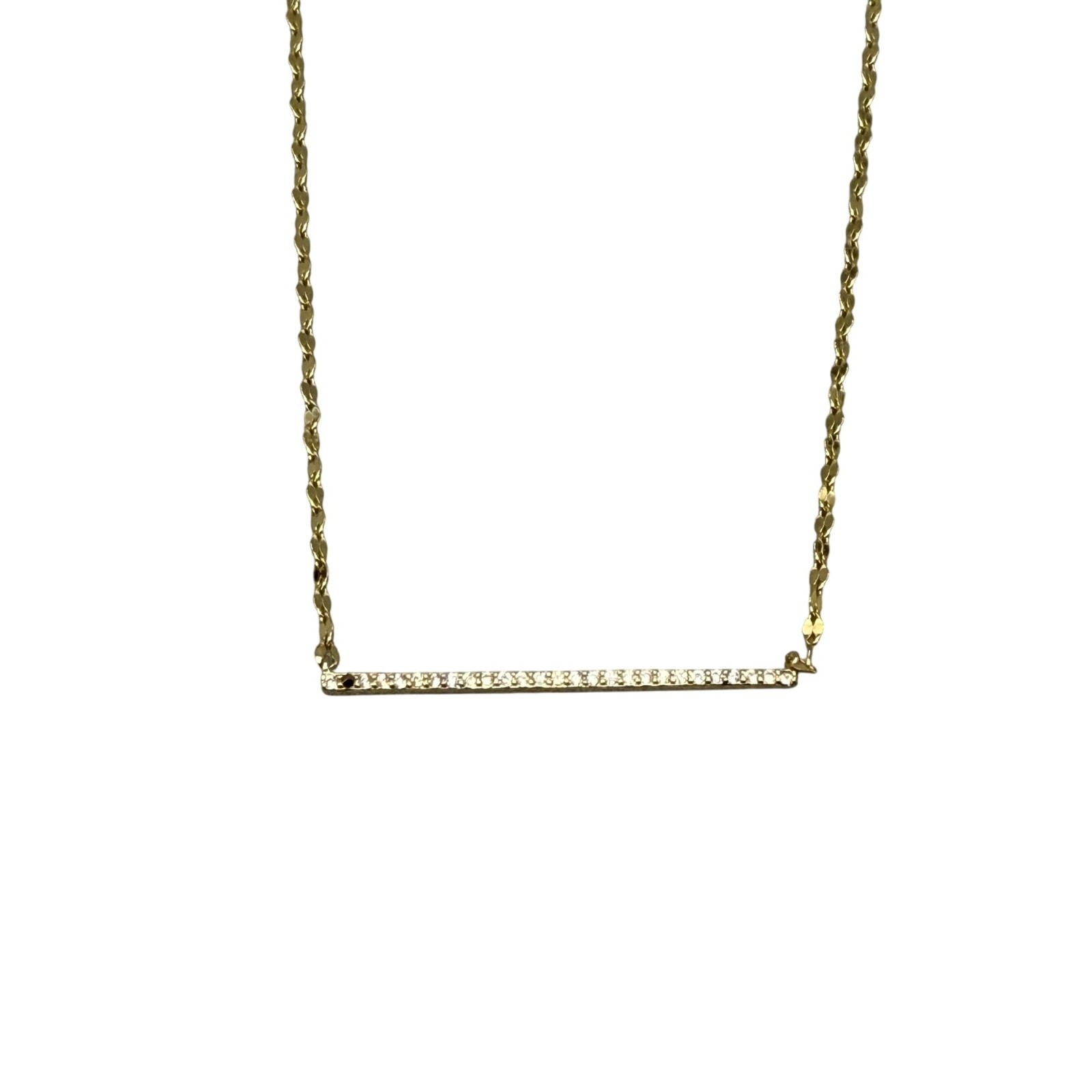 925 Sterling Silver Bar Pendant Chain Necklace Gold Tone Minimalist Casual