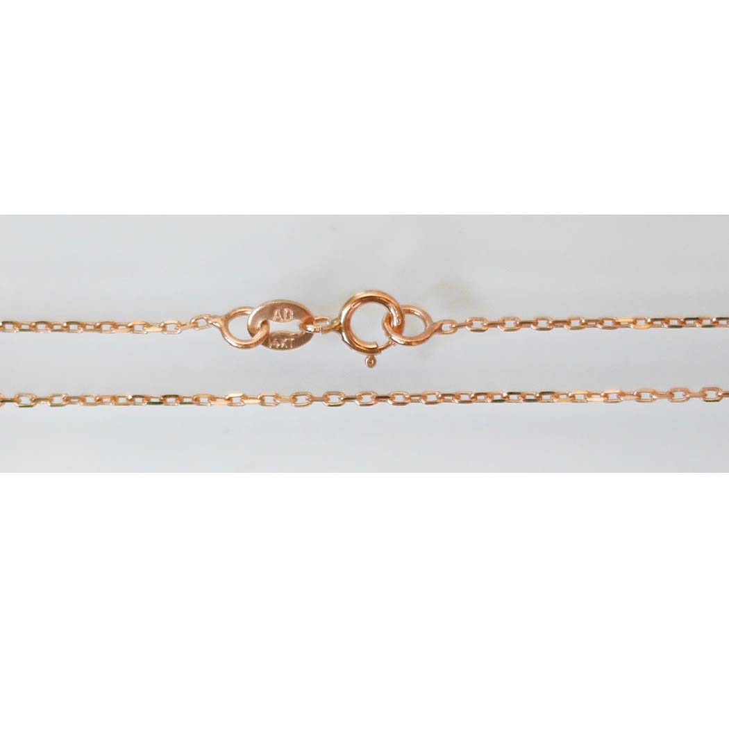 14K Solid Rose Gold Cable Chain 1.2 Grams W: 0.8 mm Length: 16 inches (40 CM)-70
