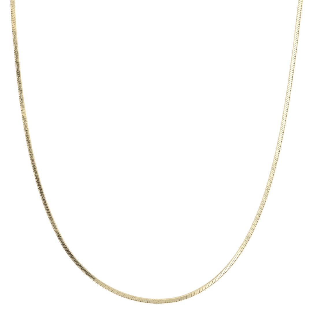 1mm Snake Link Chain 18″ Necklace 14k Yellow Gold Italy 4.54 Grams