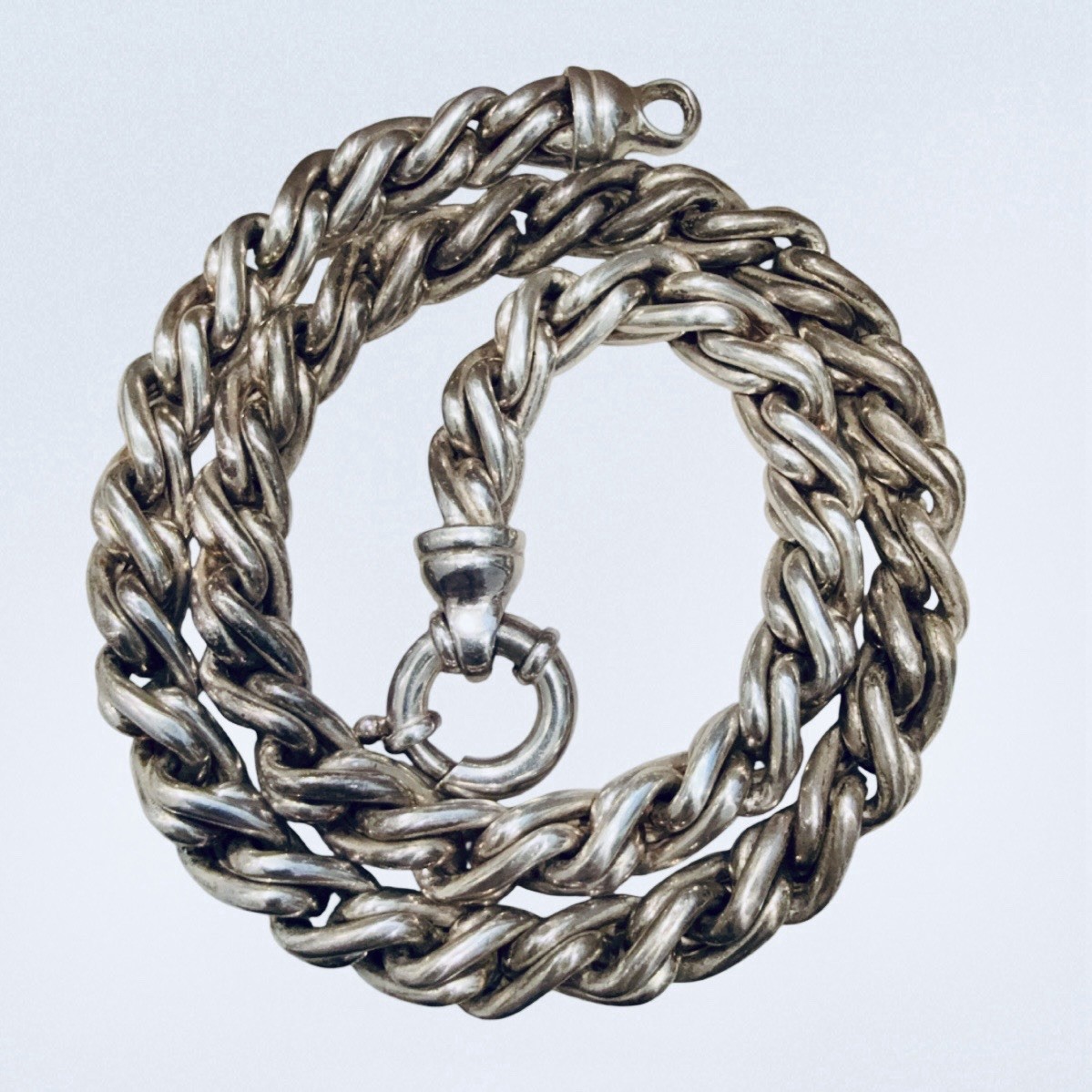 Vintage PR Italy 925 Sterling 8.9mm Thick Twisted Rope Chain Necklace 18” 76.9g
