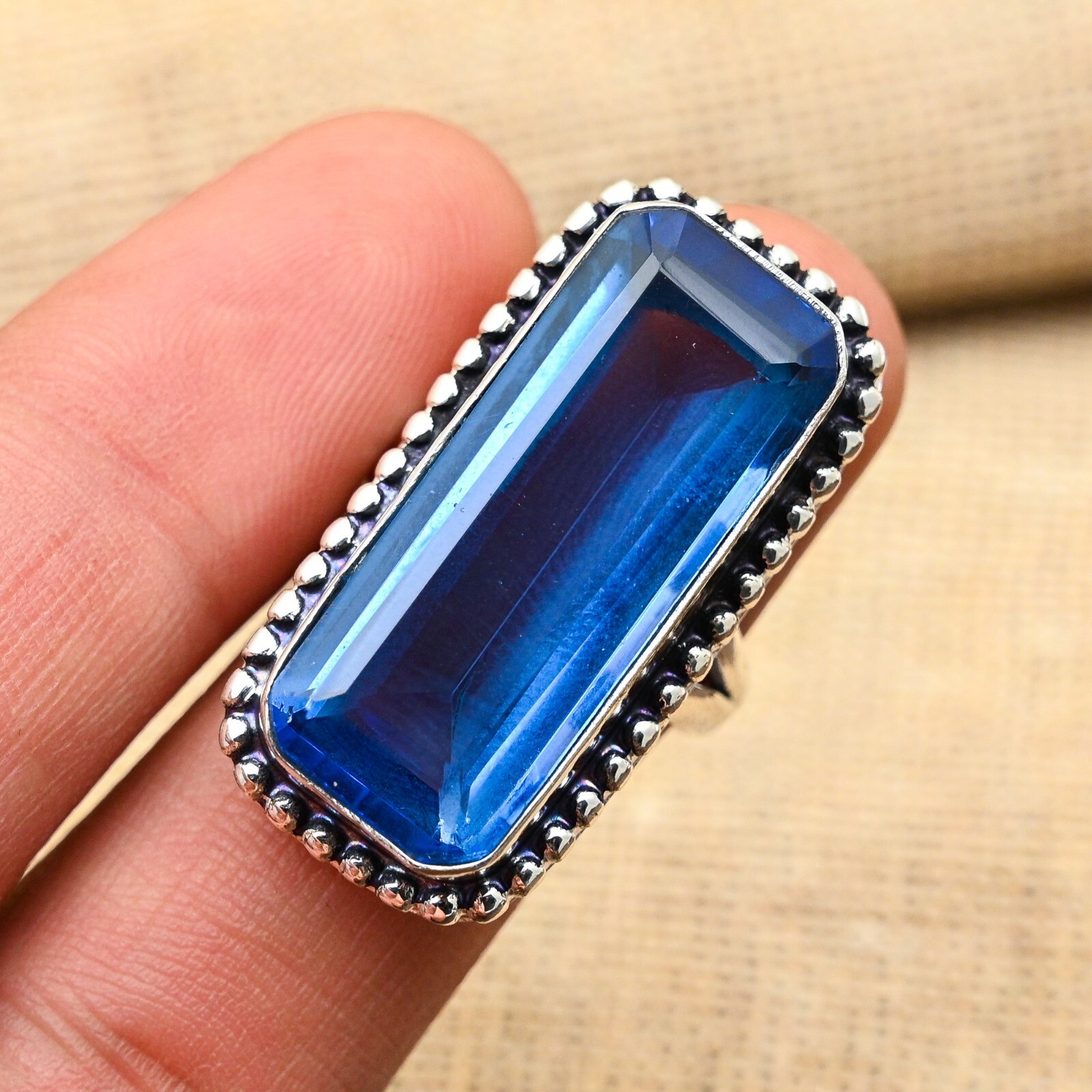 Tanzanite Gemstone Handmade 925 Sterling Silver Ring Jewelry