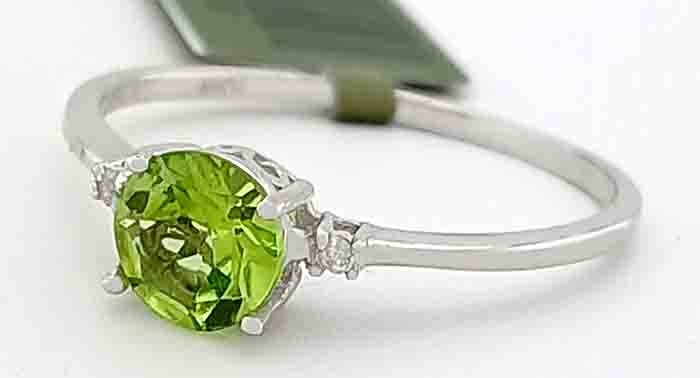 GENUINE 1.02 Cts PERIDOT & DIAMOND RING 10k GOLD – Free Certificate Appraisal