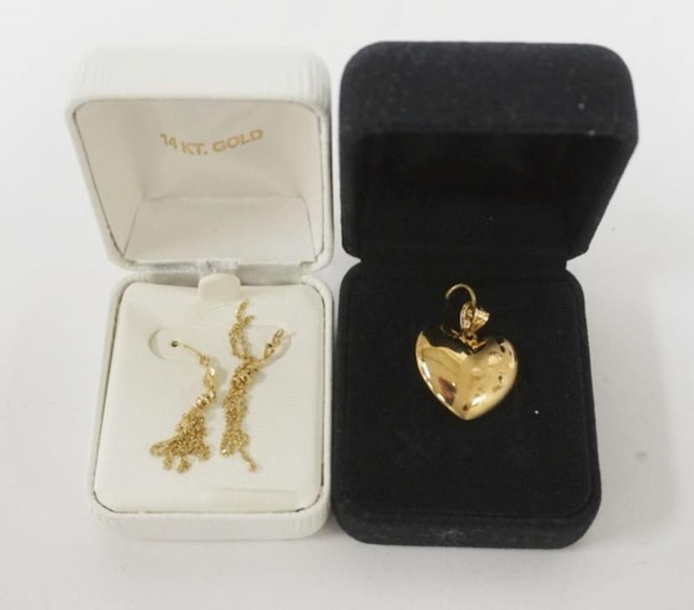 14K Gold Earrings And Pendant