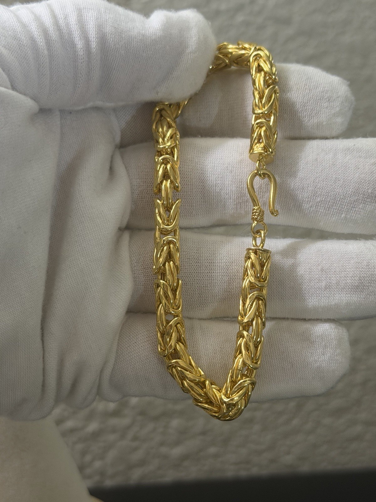 8 inch 6mm – Gold Over 925 Sterling Silver Byzantine Bracelet