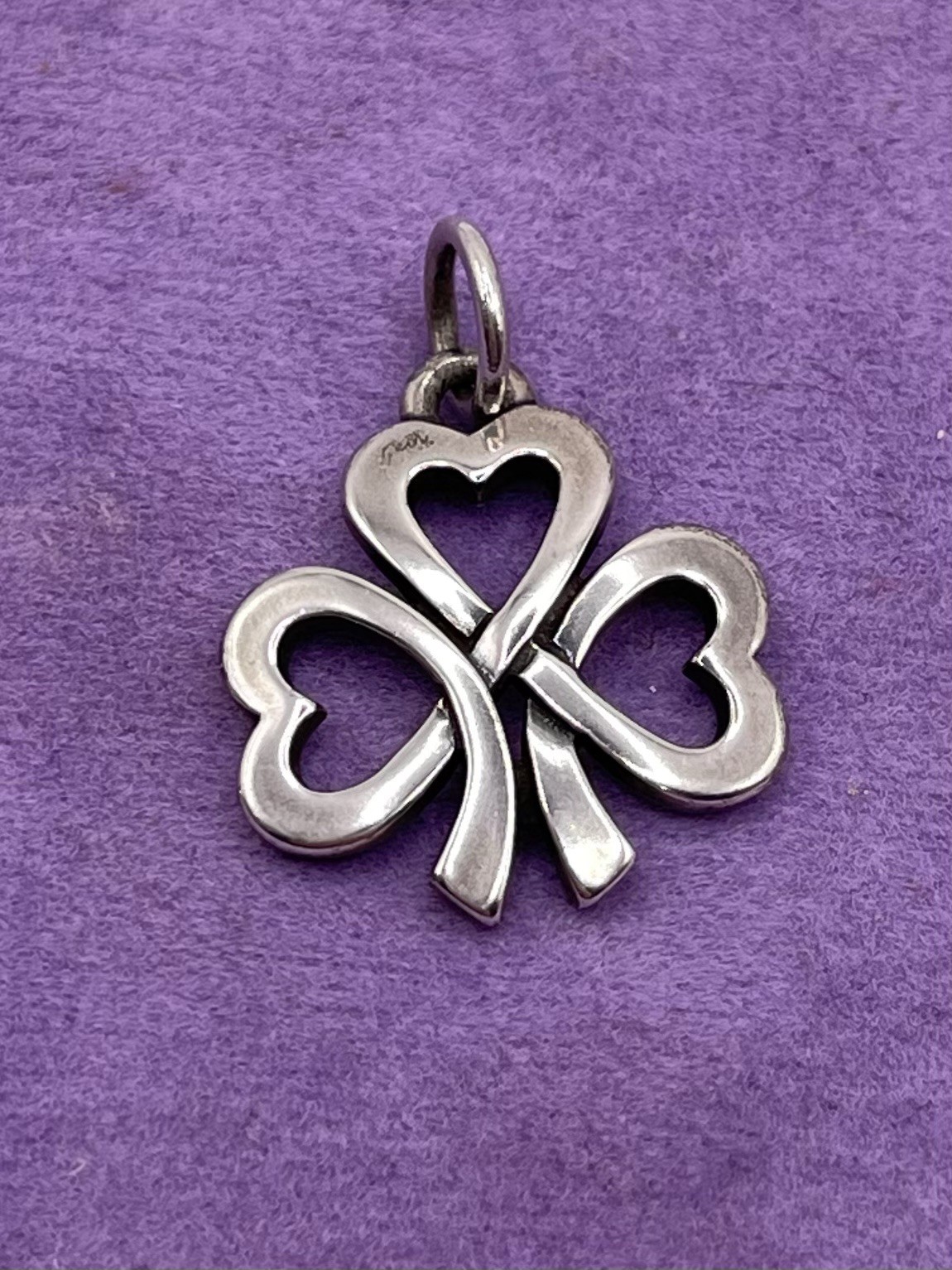 James Avery Shamrock 3-Leaf Clover Charm 925 Uncut Loop RETIRED FAST SHIP