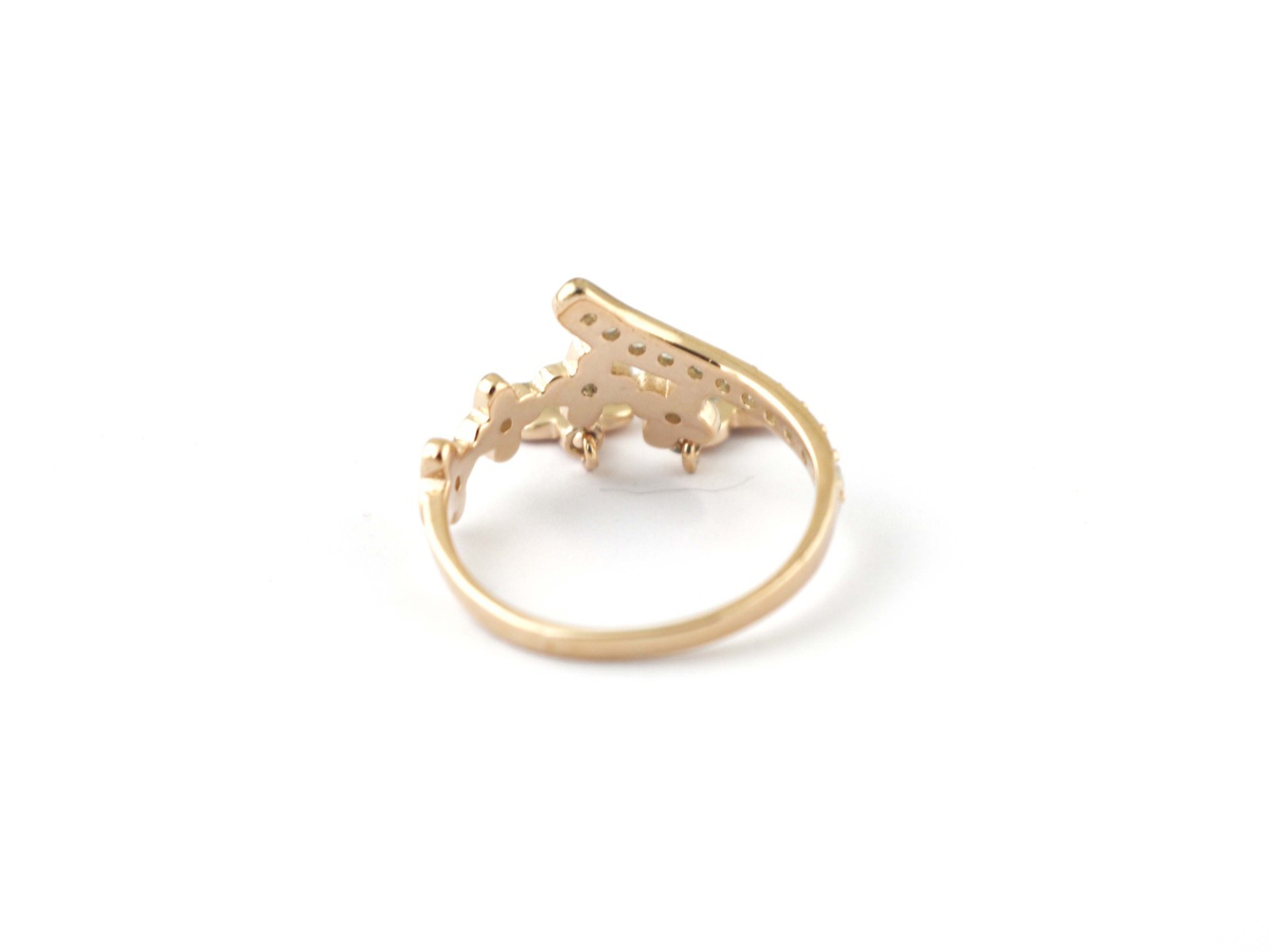 Clover Charm 925 Sterling Silver Stackable Ring – Rose Gold Finish, CZ Stones
