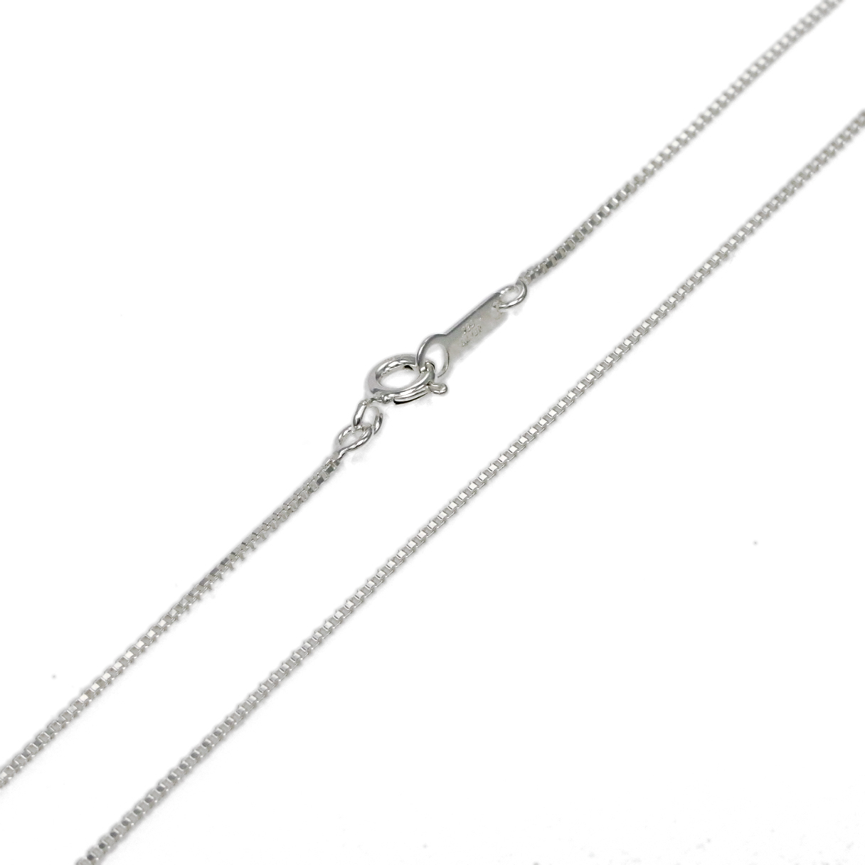 Sterling Silver .925 Box Chain Width 1mm Necklace Length 16″ (40cm) for Pendants