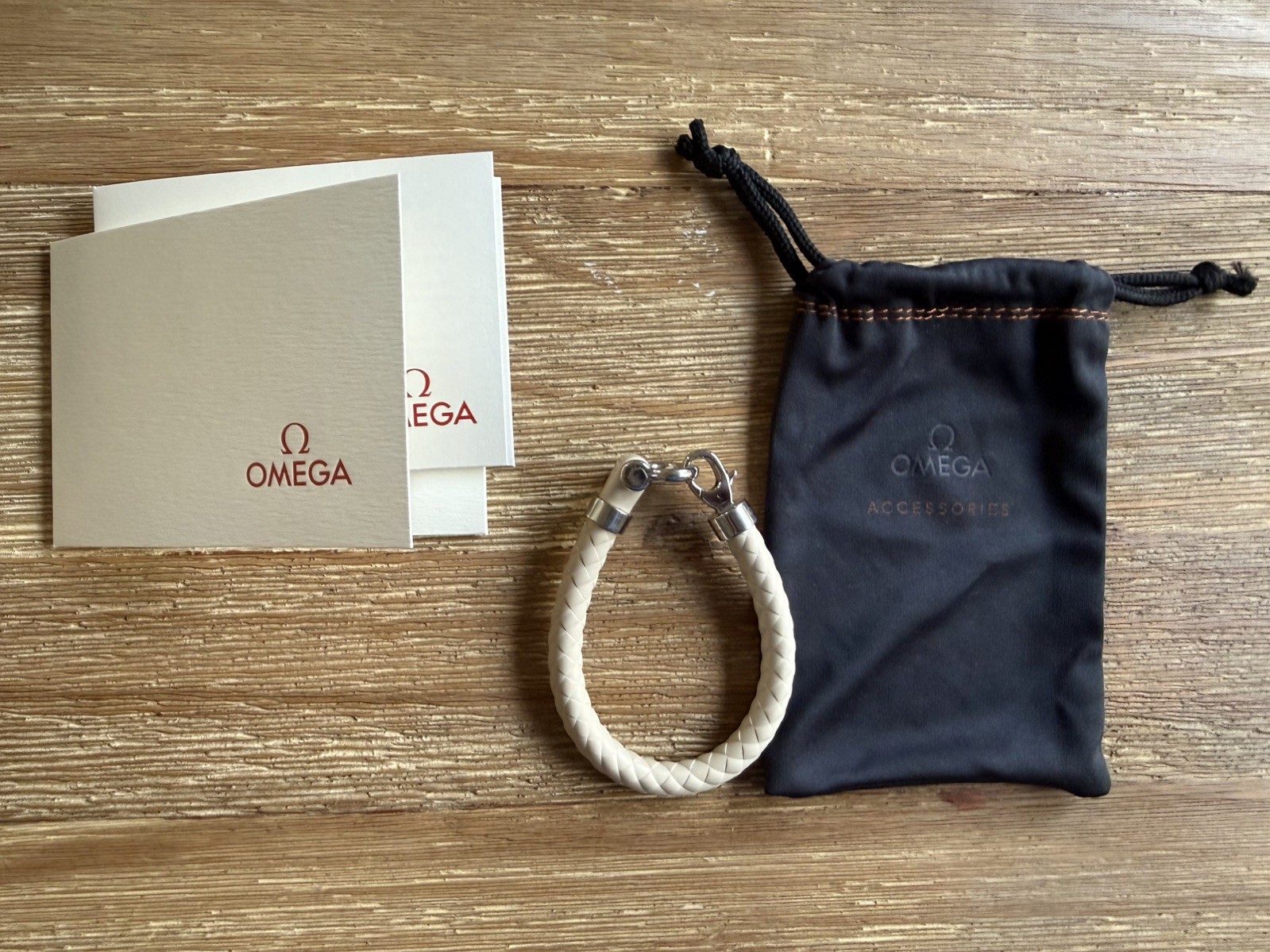 NEW Omega Rubber Sailing Bracelet – beige/tan color – size medium