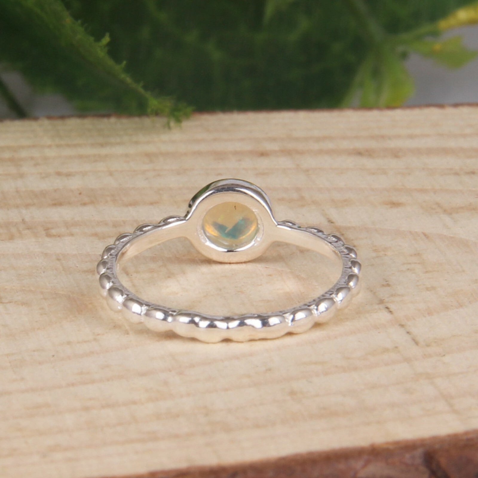 Engagement Stackable Fire Opal Ring 925 Sterling Silver Gemstone Jewelry